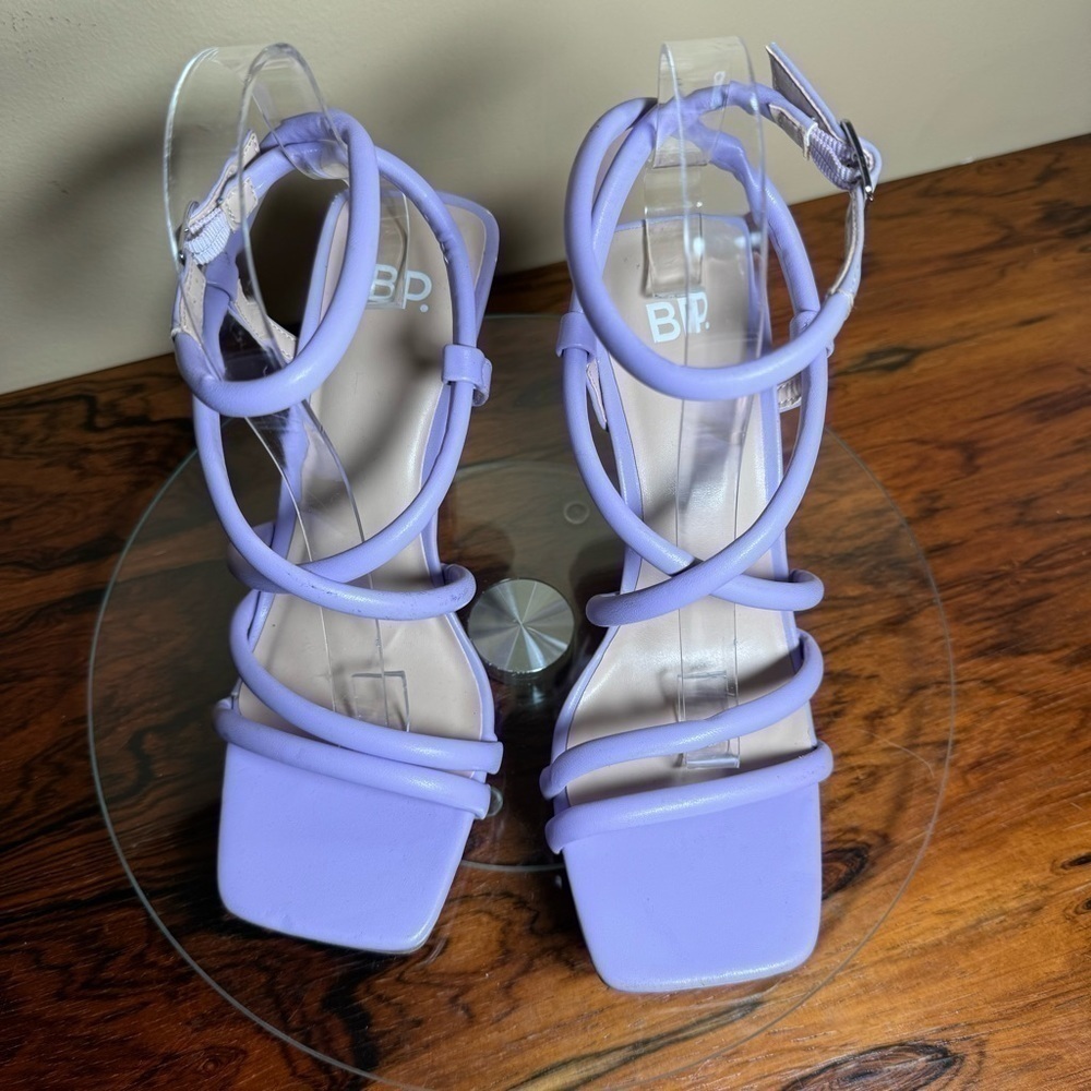 BP. Ashlyn Square Toe Strappy Sandal - purple betta - size 6.5